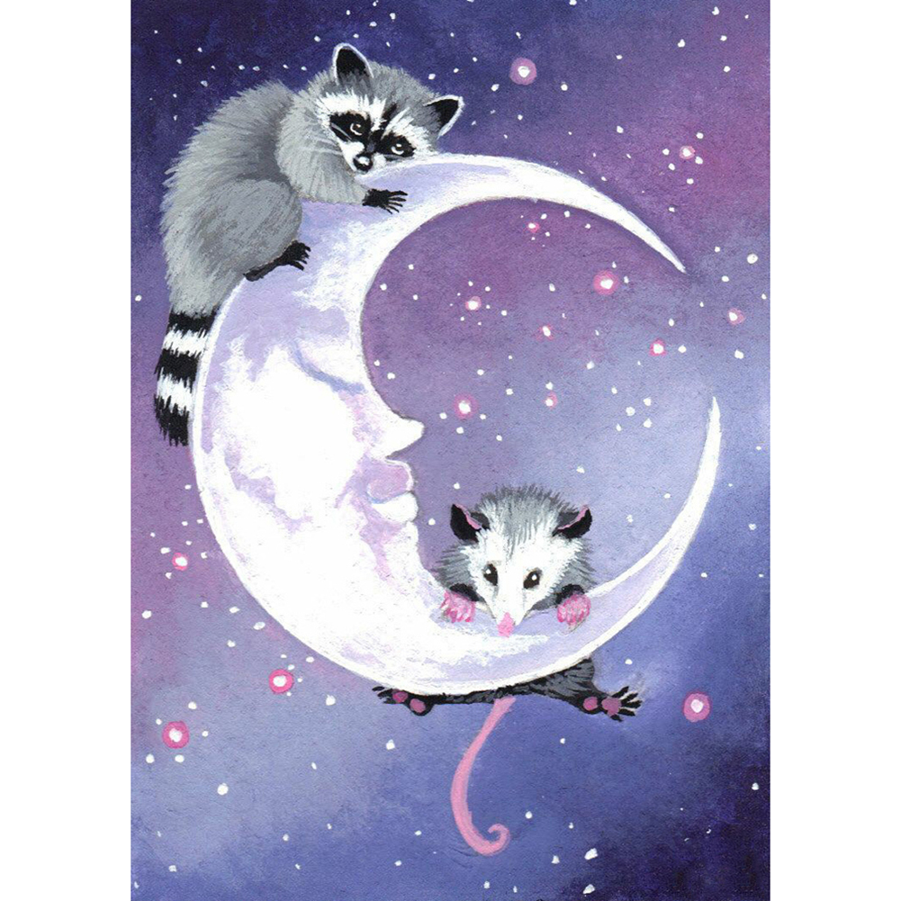 

30*40CM - Round Drill Diamond Painting - Cute Mice, 501 Original