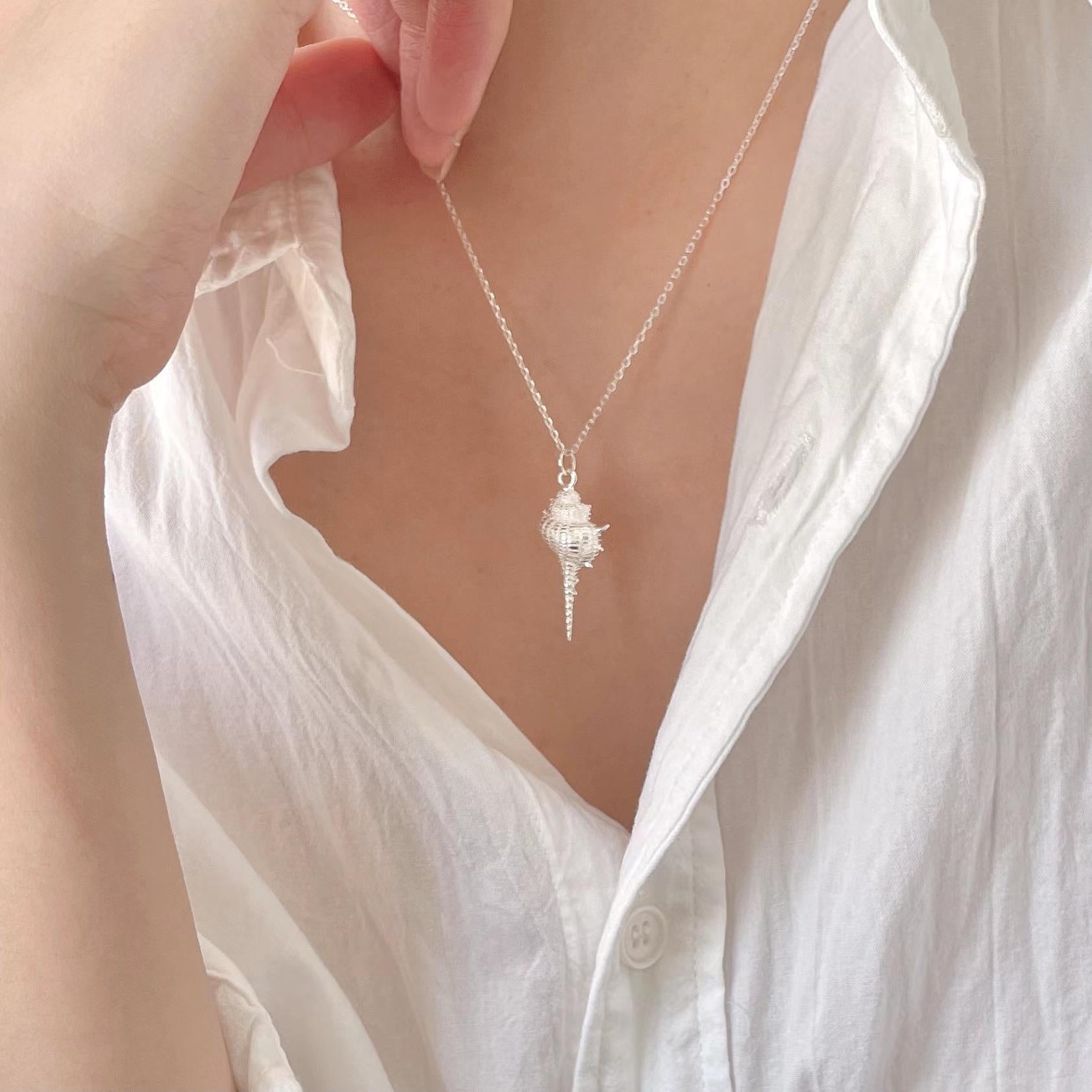 925 Sterling Silver Niche Conch Silver Necklaces
