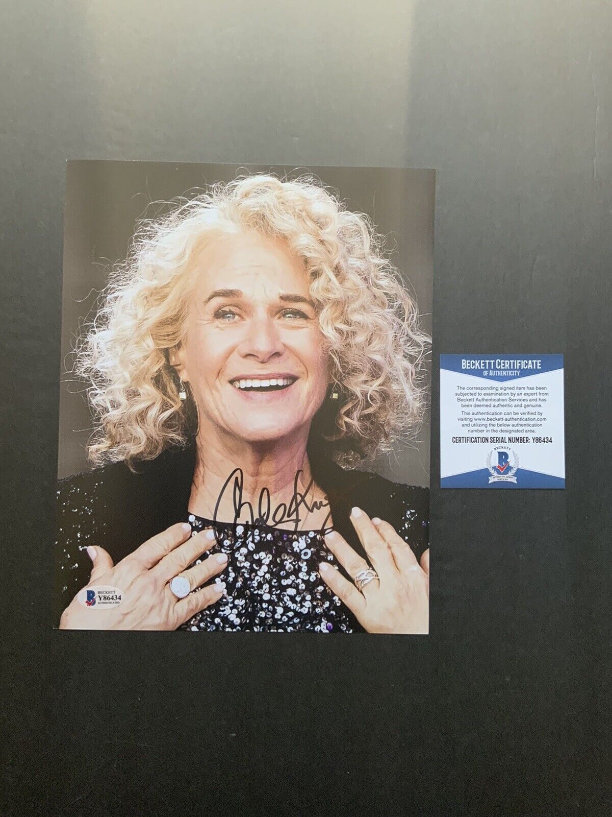 Carole King Rare! Signed autographed Classic 8x10 Photo Poster painting Beckett BAS Coa