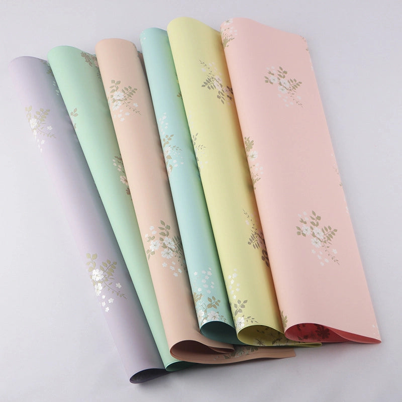 2 Pieces New Printing Ouya Paper Waterproof Matte Film Flower Packaging Material Bouquet Paper Floral Flower Shop3