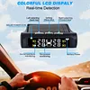 Tire Pressure Monitoring System with 4 External Sensors Tire Pressure Monitor Digital LCD Display Solar Charging for Sedan RV Trailer Truck