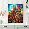 Diamond Painting-DIY Full Round Drill Abstract Street House