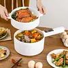 Electric Hot Pot 2L Non-Stick Frying Pan Boil Dry Protection Multi-function Cooker with Steamer for Noodles Steak Eggs Stir Frying