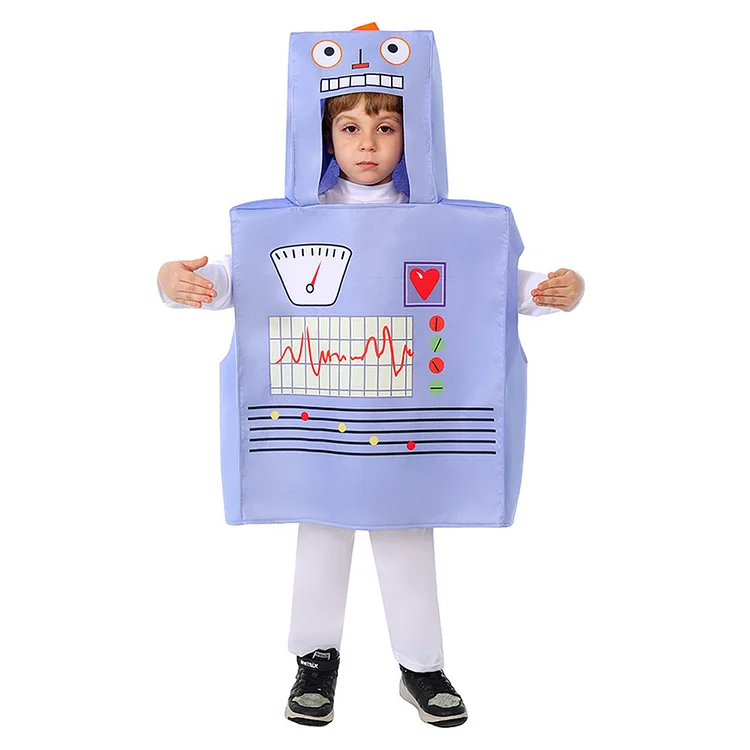 Kids Children Funny Alien Robot Purple Outfits Cosplay Costume Carnival Suit