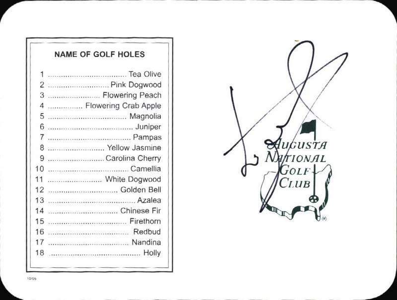 Luke Donald authentic signed PGA Masters scorecard W/Cert Autographed A0001