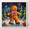 Diamond Painting -DIY Round Partial AB Drill Gingerbread Man(45x45cm)