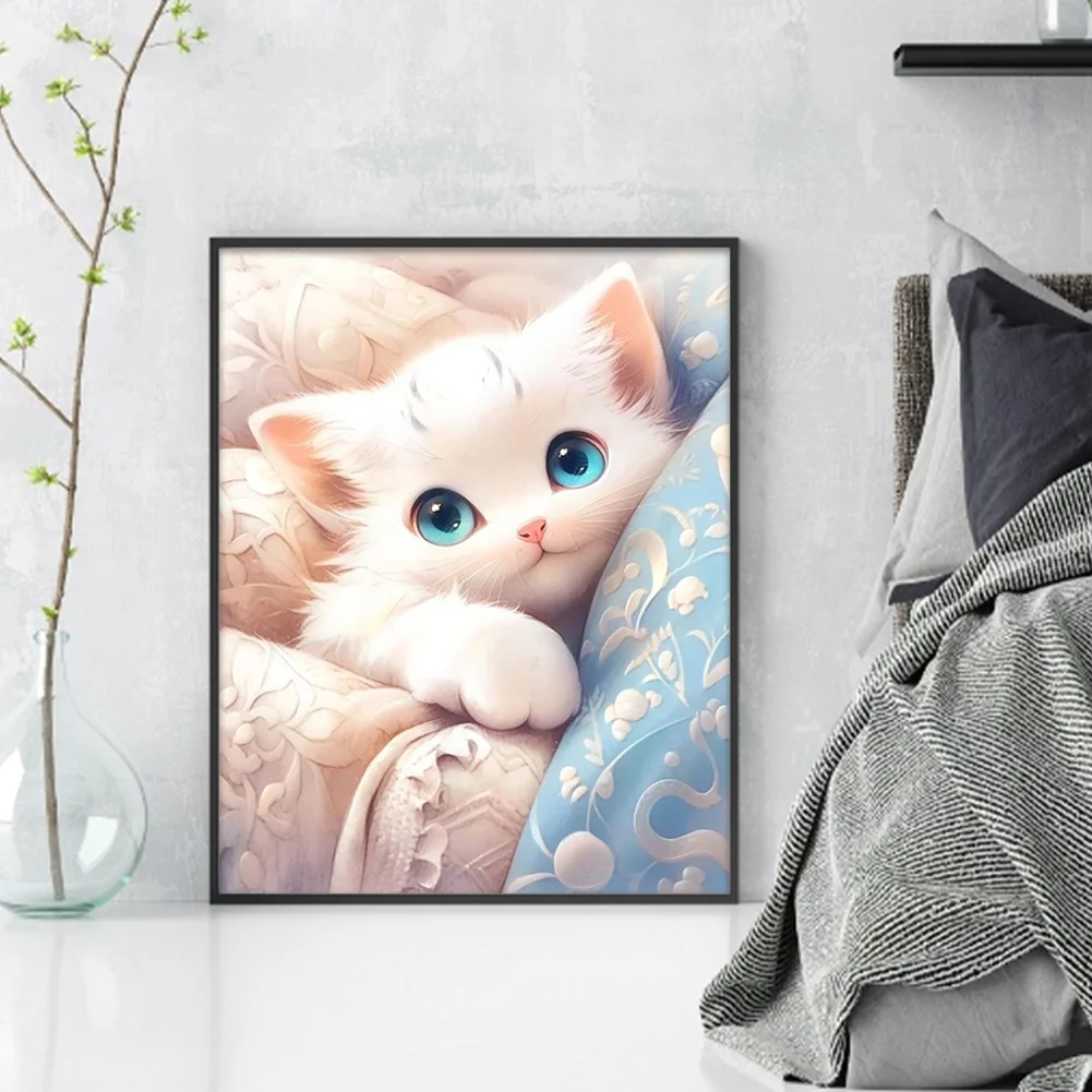 11CT Full Stamped Cross Stitch - Cat(Canvas|40*50CM)