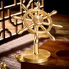 Brass Rudder Rotating Ornaments Pilot Helmsman Desk Decoration Ornaments Car Ornaments Copper Crafts