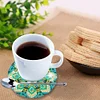 6pcs DIY Anti Slip Green Mandala Coasters Stackable Creative for Tabletop Protection