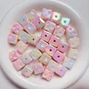 50PCS Flashing Cheese Square Block Noctilucent DIY Acrylic Beads