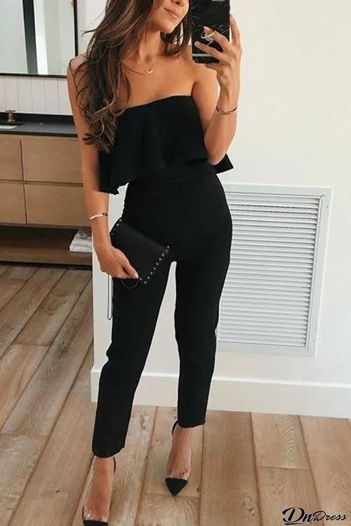 Strapless Ruffles Jumpsuit