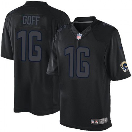Rams #16 Jared Goff Black Men's Stitched NFL Impact Limited Jersey