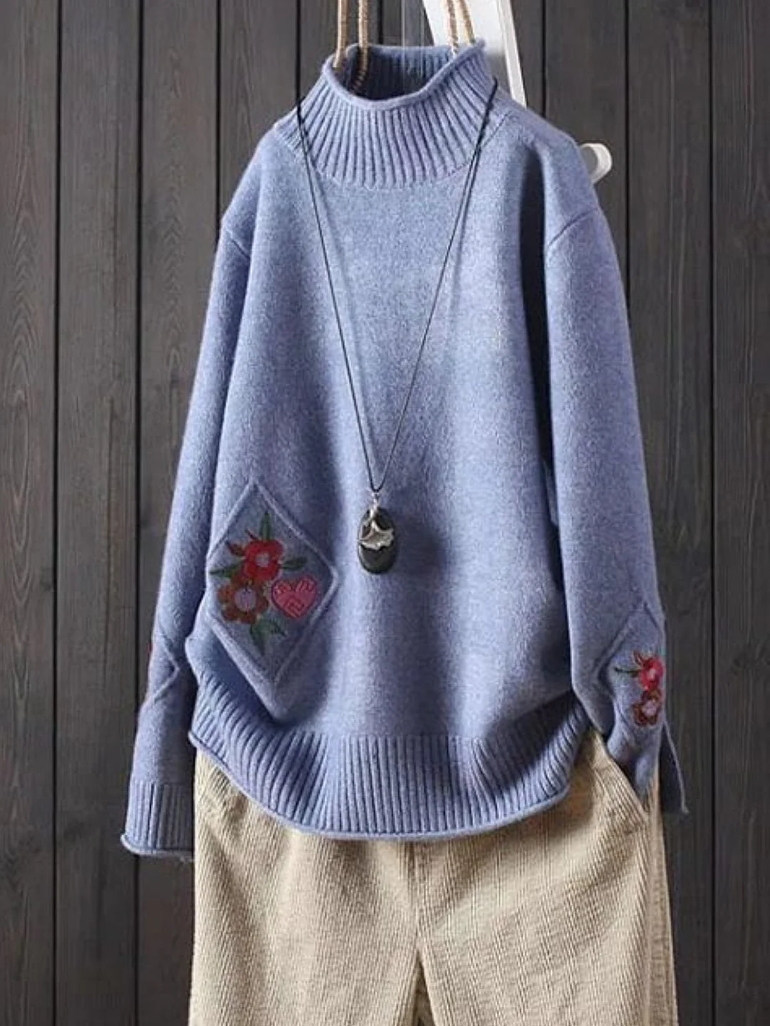 Women Casual Tops Tunic Turtleneck Sweater