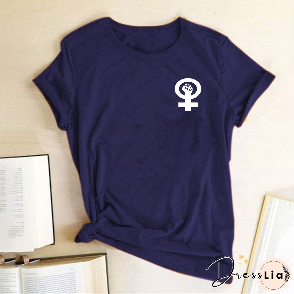 Feminist Women Tshirt Fist Chest Label Print Casual Funny Summer T ShirtFor Lady Girl Tops Tees Hipster Drop Ship Clothes