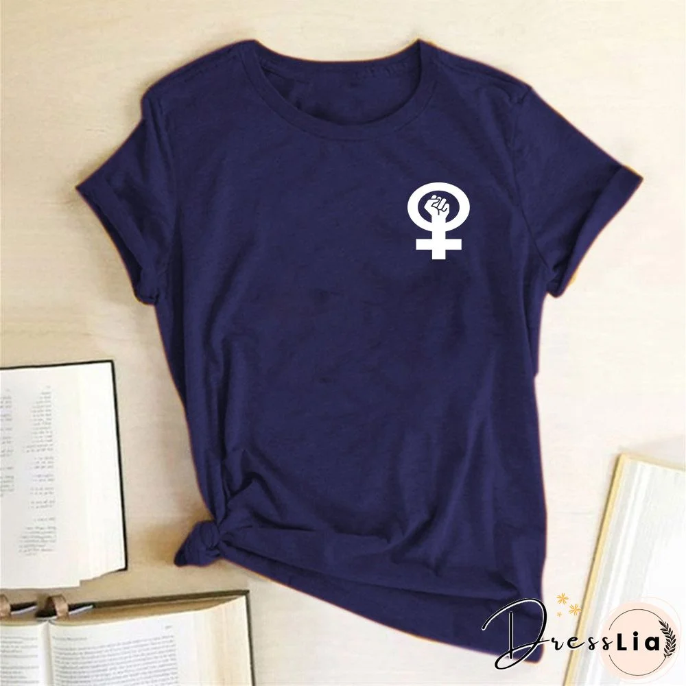 Feminist Women Tshirt Fist Chest Label Print Casual Funny Summer T ShirtFor Lady Girl Tops Tees Hipster Drop Ship Clothes