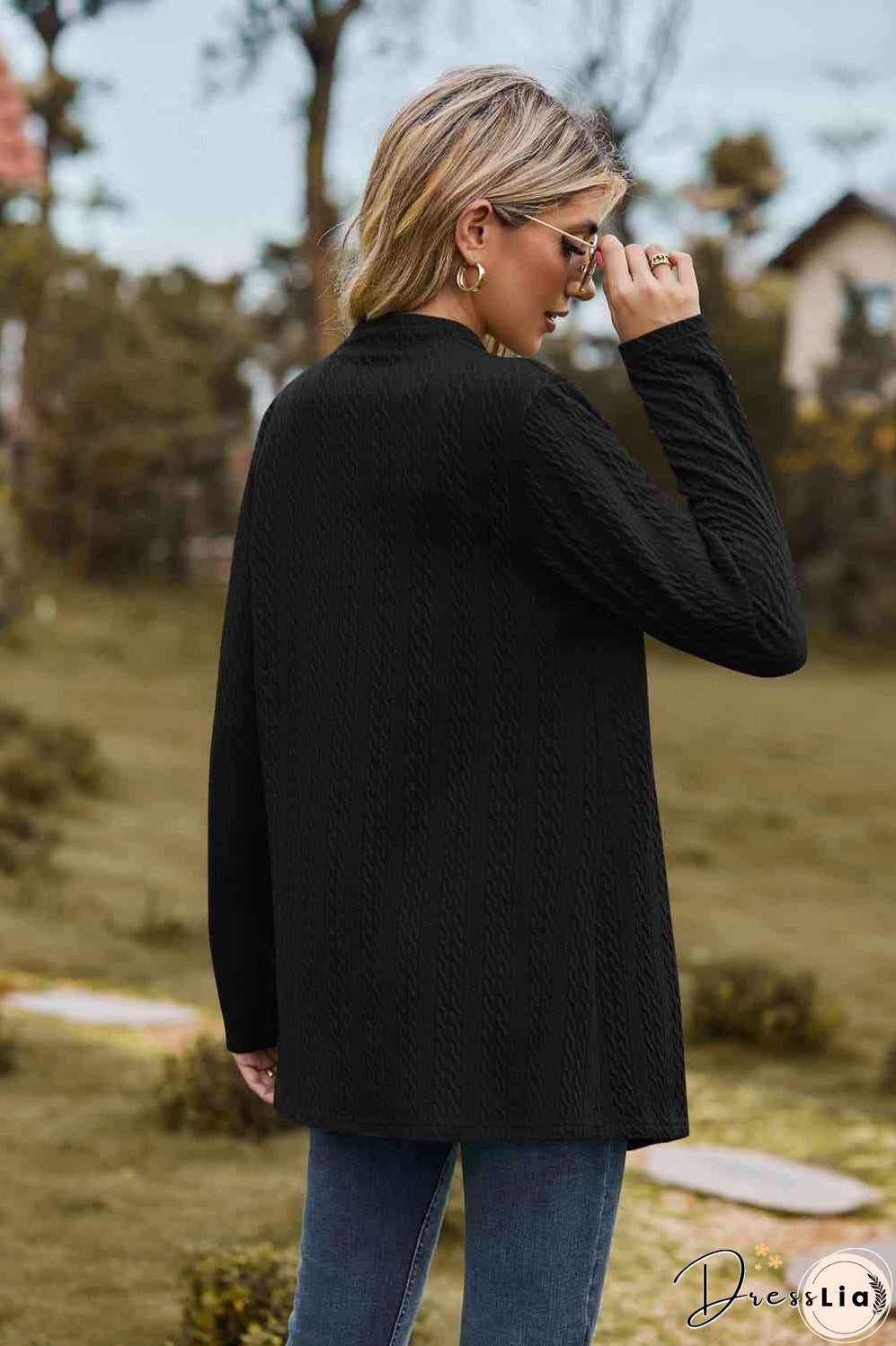 Open Front Long Sleeve Cardigan