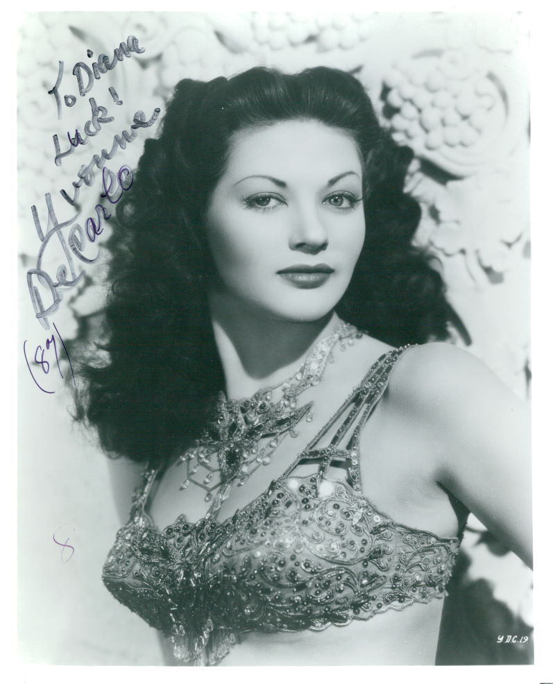 Yvonne DeCarlo (Vintage, Inscribed) signed Photo Poster painting COA