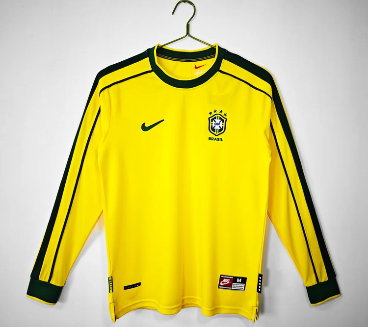 1998 Brazil Home Retro Long Sleeve Jersey