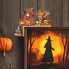 (US Local)Witch Diamond Art Door Right Angle Sign for Indoor Outdoor Wall Decoration