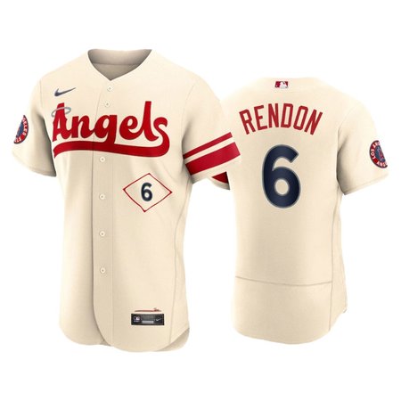 Men's Los Angeles Angels #6 Anthony Rendon 2022 Cream City Connect Flex Base Stitched Jersey IG14