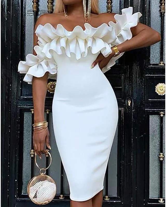 Women's Sheath Dress Knee Length Dress Sleeveless Ruched Fall Spring Hot Elegant Sexy Cotton White Black