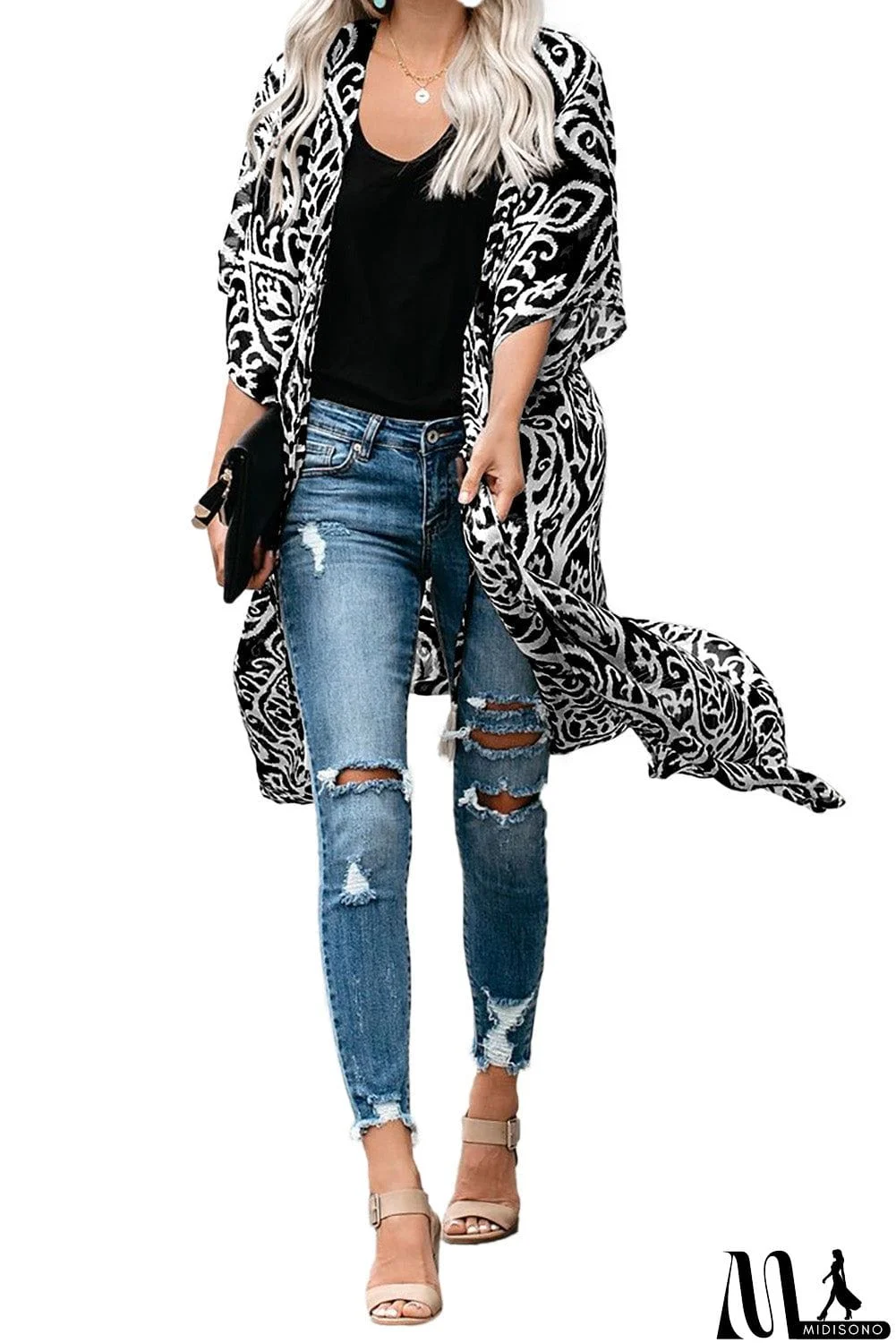 MidiSono - Printed Duster Kimono