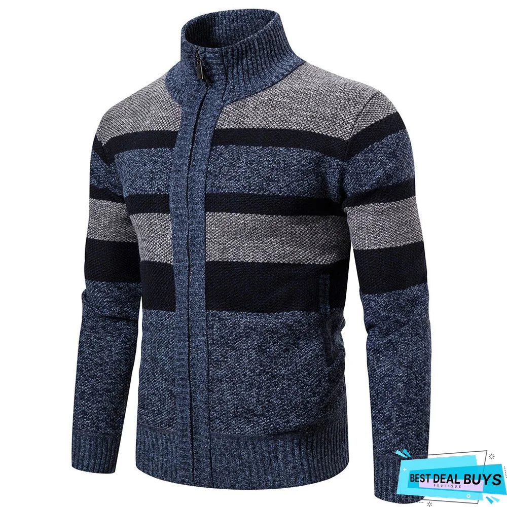 Men's Striped Long Sleeve Sweater
