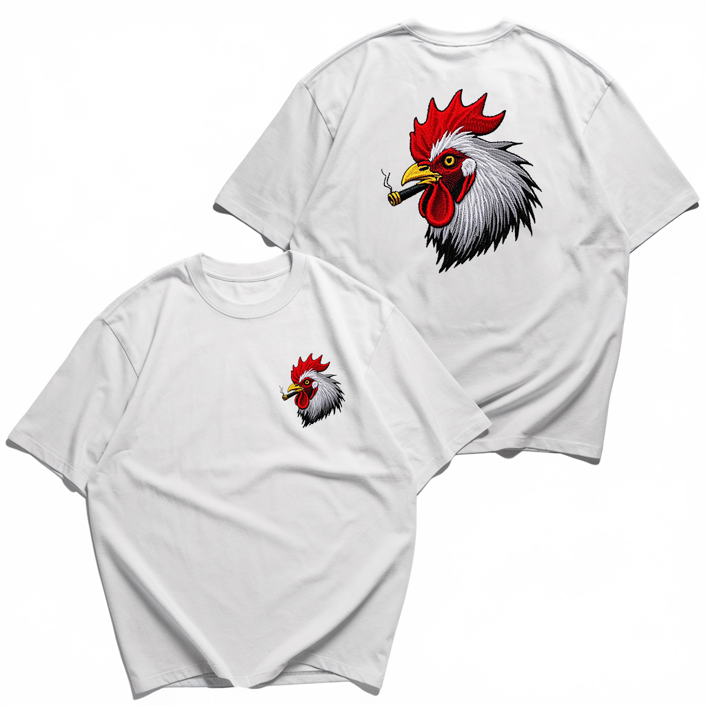 Cock Embroidery T-Shirt
