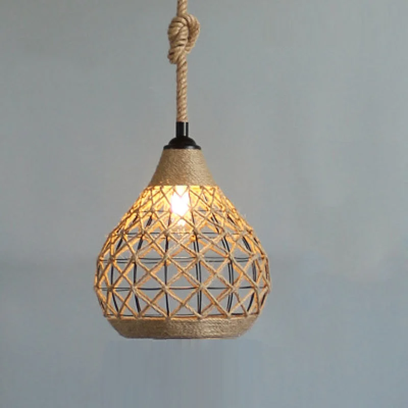 Vintage Hemp Rope Woven Chandelier