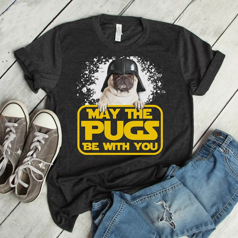 Pug Print Short Sleeve T-Shirt With Hat