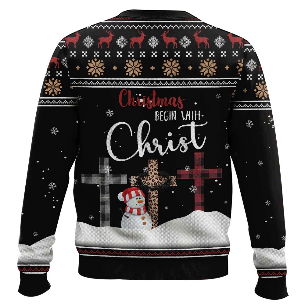 Christmas Begins With Christ's Ugly Christmas Sweater