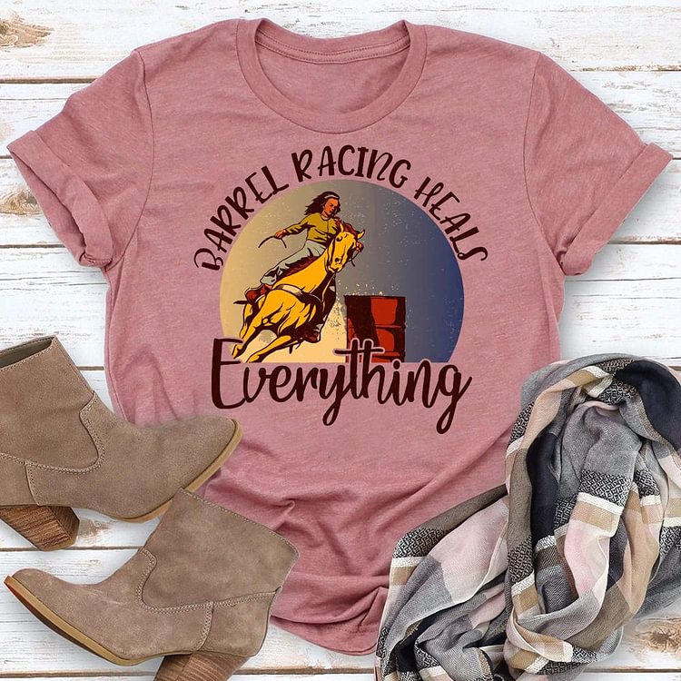 ANB - Barrel racing heals everything Western style Retro Tee -06250