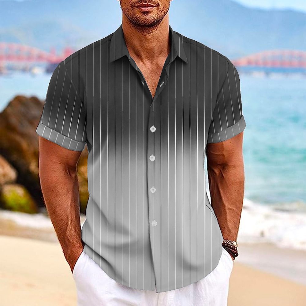 Mature Men Summer Fashion Beach Shirt Leisure Tops