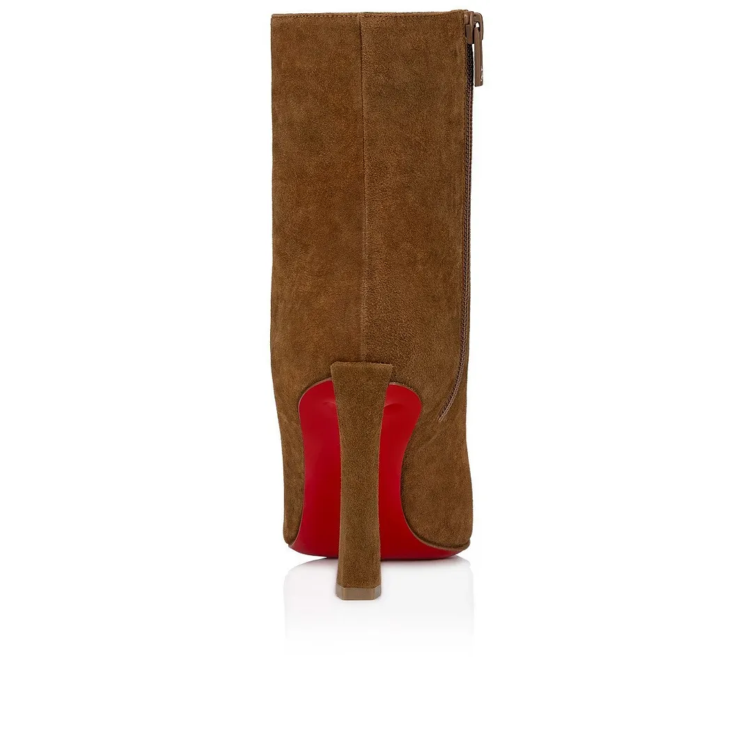 85mm Women's  Suede Red Bottom Ankle Boots  Special Heel Boots-vocosishoes