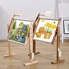 (US Local)Wooden Cross Stitch Frame Height Adjustable Embroidery Floor Stand Rack (S)