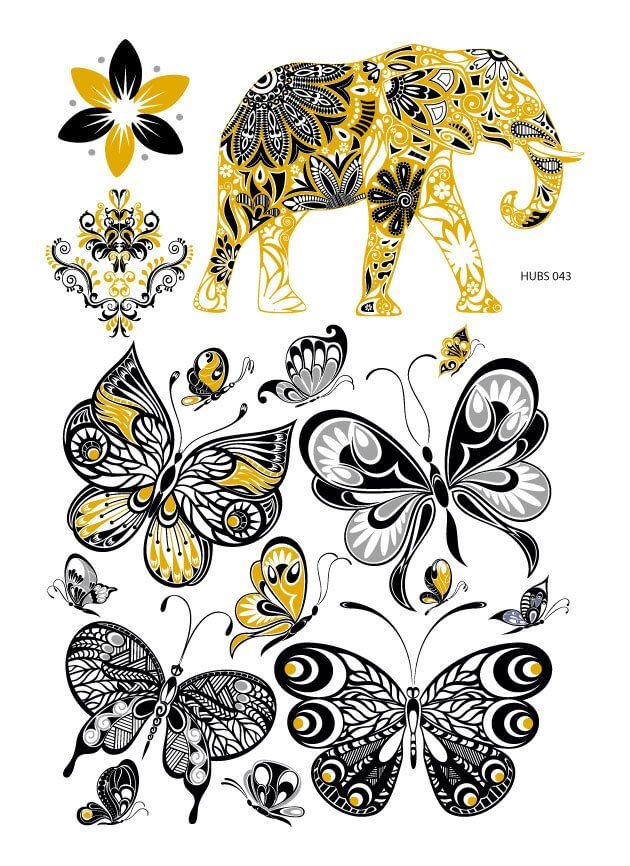 24 Kinds Metallic Bronzing Mandala Temporary Tattoo Sticker Glitter Gold Body Art Waterproof Disposable tatouage temporaire