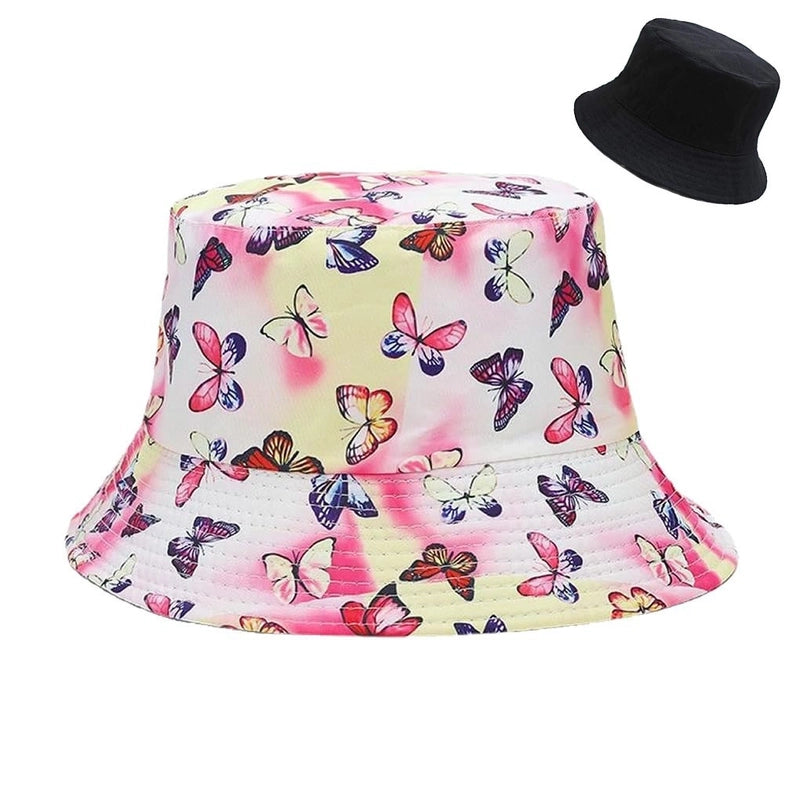 Printed Double-sided Foldable Fisherman Hat Women’s Summer Travel Sunshade Sun Protection Pot Hat For Men