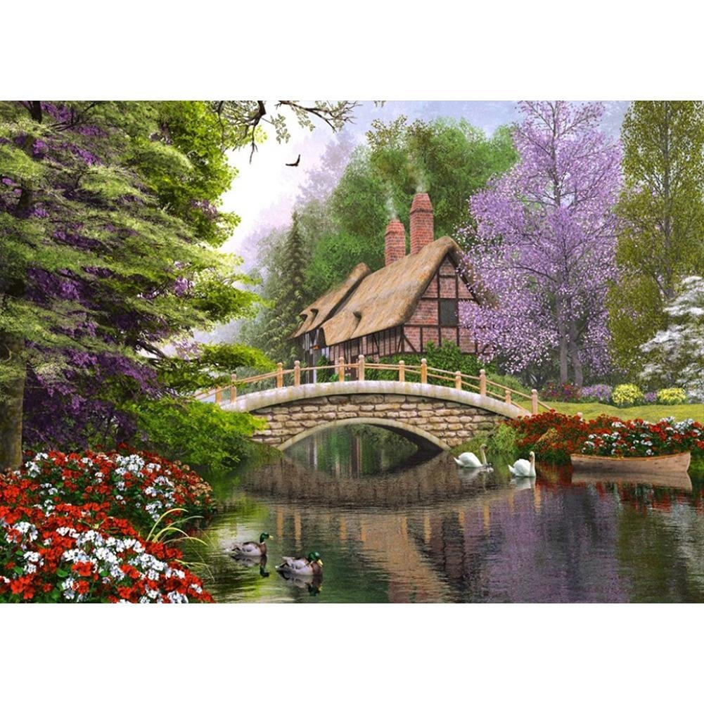 Full Round Diamond Painting Countryside Landscape (40*30cm)