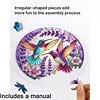 (25cm)DIY Acrylic Jigsaw Puzzle Window Hanging with Hanging Chain DIY Stained Glass Decoration Round Window Puzzle Decor for DIY Craft Project (Stained Glass Hummingbirds)