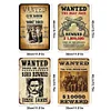 [US Local Warehouse]4PCS Wanted - Vintage Metal Signs Set - 30*40cm