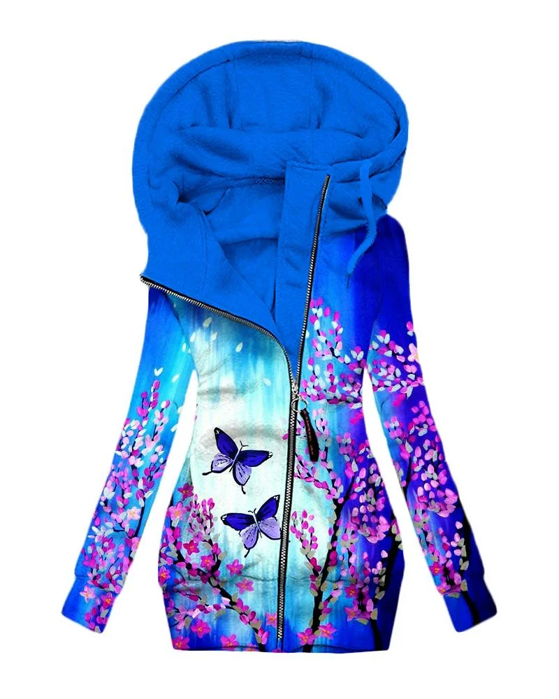 Women's Daily Vintage Print Hoodie-082613