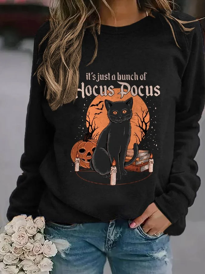 It'S Just A Bunch Of Hocus Pocus Print Vintage Sweatshirt