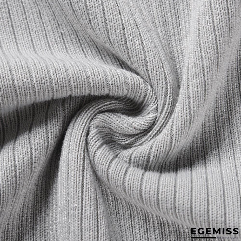 Bubble Long Sleeve Knitted Skirt Medium Long Wool Dress Black Dresses | EGEMISS