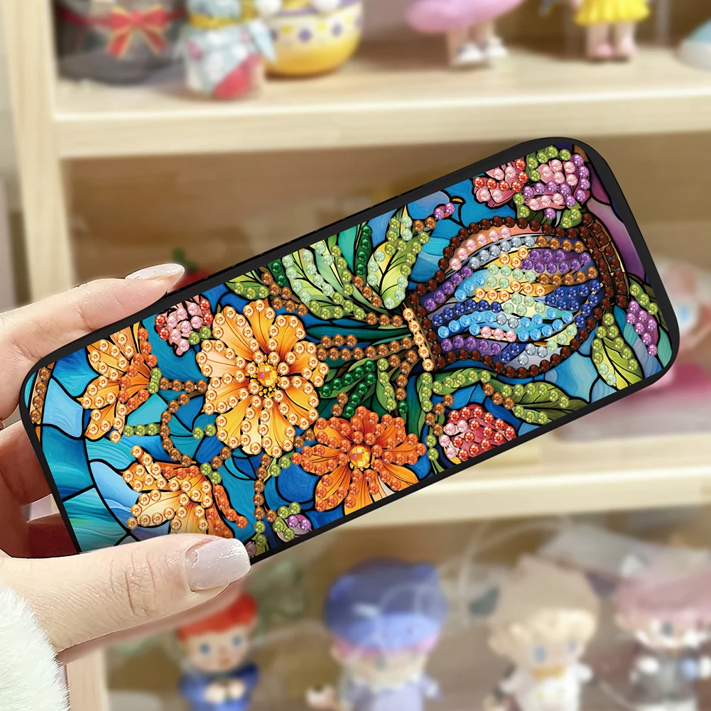 Vase Diamond Painting Eyeglasses Case Diamond Art Sunglasses Case for Adults
