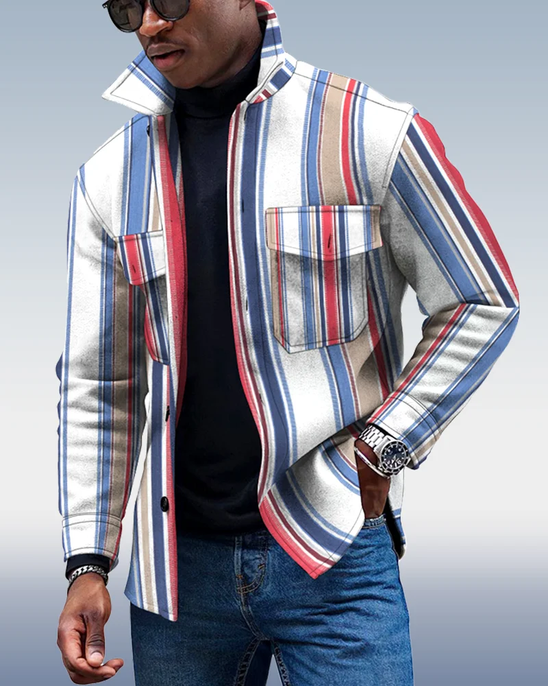 Men's Casual Geometric Pattern Jacket 012