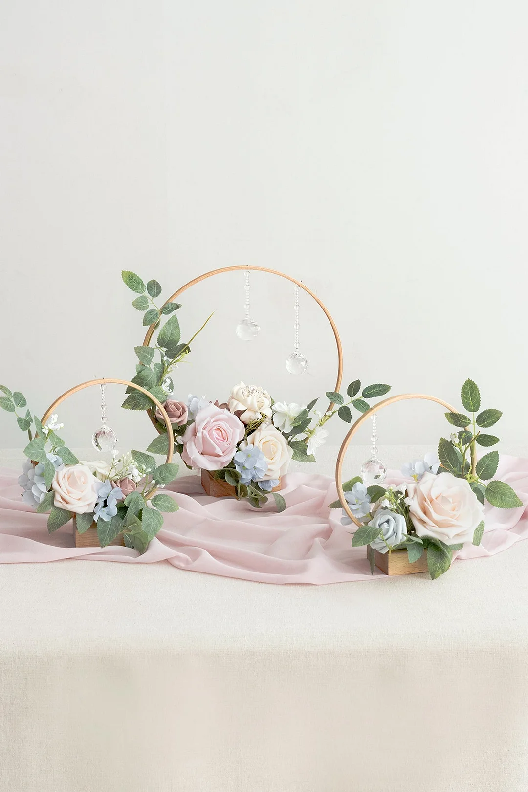Wreath Hoop Centerpiece Set in English Pastel
