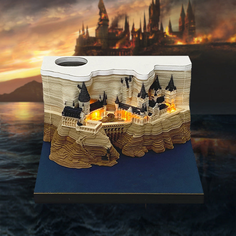 Calendrier 2026 Gravé 3D Avec éclairage LED - Déco Bureau, Cadeau Original Pour Noël Ou Halloween | Papier Artistique, Piles Incluses