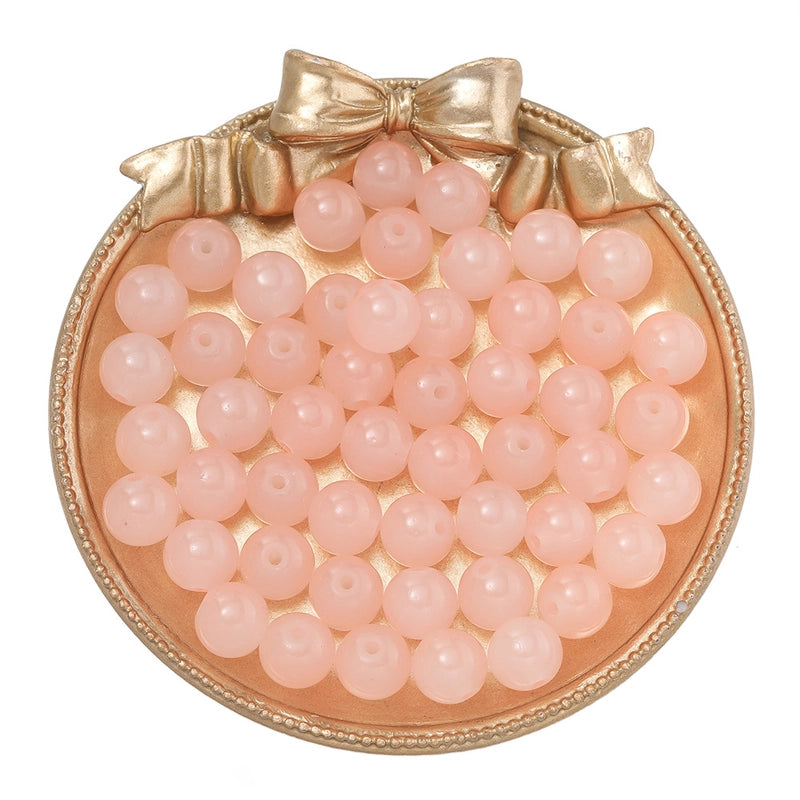 50 PCS/Package Diameter 10mm Diameter 4mm Diameter 8mm Glass Solid Color Jewelry Accessories