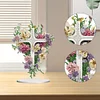 DIY Flower Cross Diamond Painting Acrylic Desktop Decor