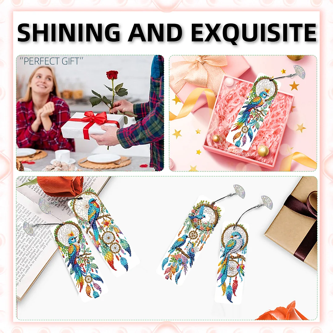 12Pcs Dreamcatcher DIY Diamond Painting Bookmarks Readers Home Office Book Decor